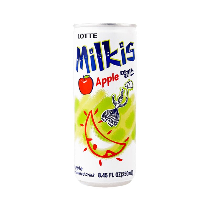 Lotte Milkis Carbonated Soft Drink, Apple Flavor, 8.45 fl oz - Asian Needs