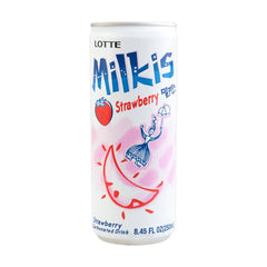 Lotte Milkis Carbonated Soft Drink, Strawberry Flavor, 8.45 fl oz - Asian Needs