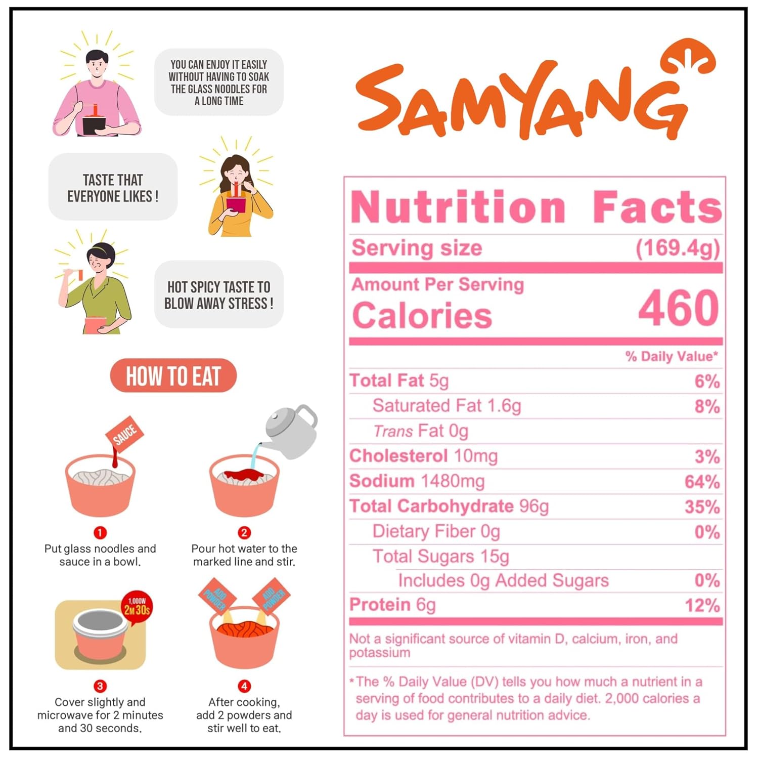 Samyang Rose Buldak Glass Noodle Instant Food - 5.98 oz - Asian Needs