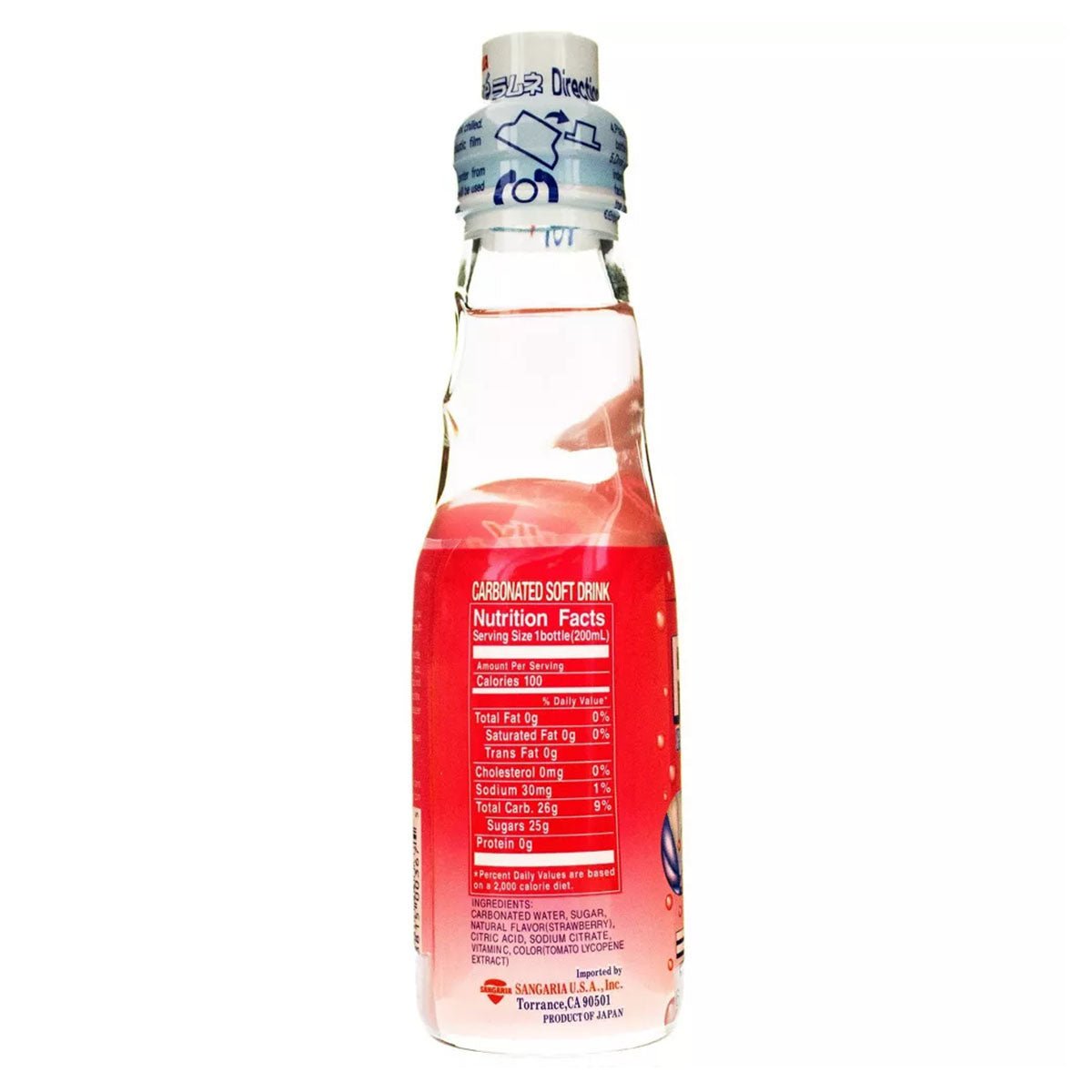 Sangaria Ramune Strawberry Japanese Soda Drink - 6.7fl oz. - Asian Needs